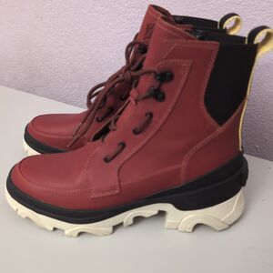 Sorel  Brex Lace Up Waterproof Leather Ankle Boots Warp Women's Size 8 multicolo